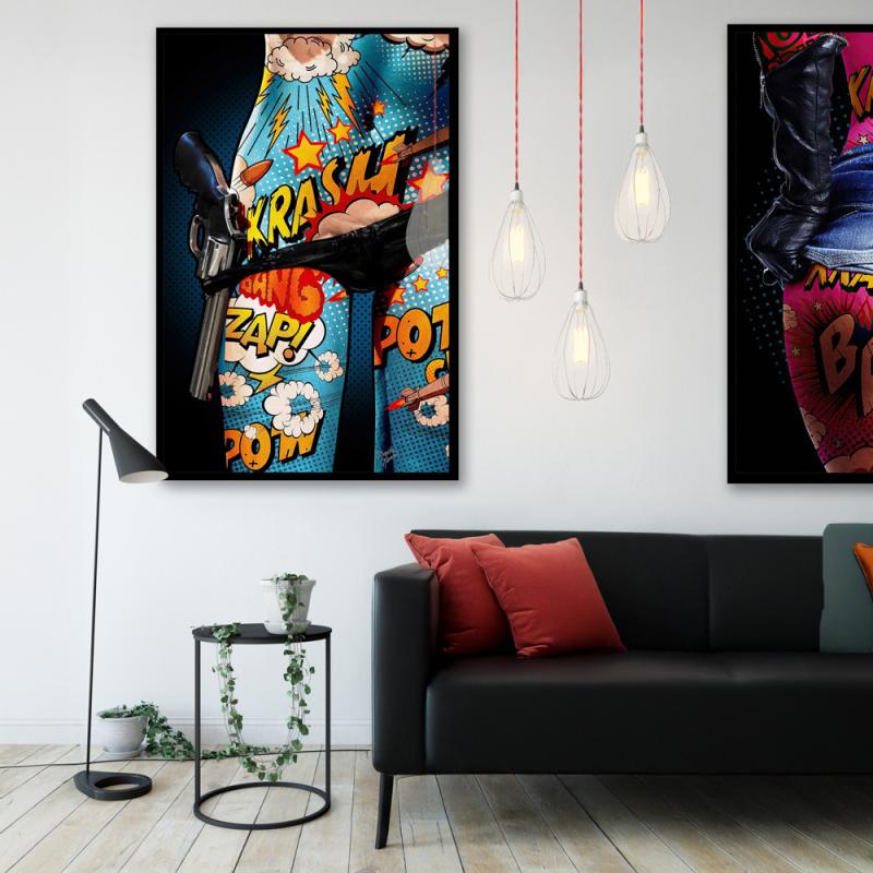 Tavla HD Print Pop Art Gun
