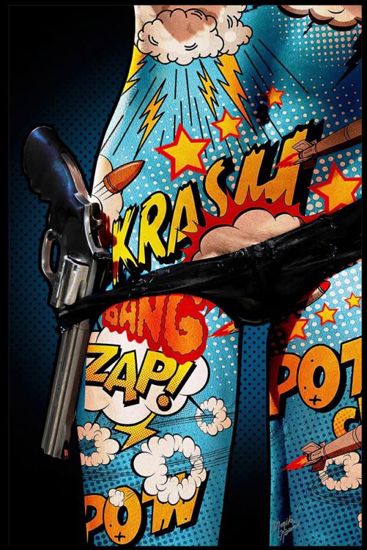 Tavla HD Print Pop Art Gun