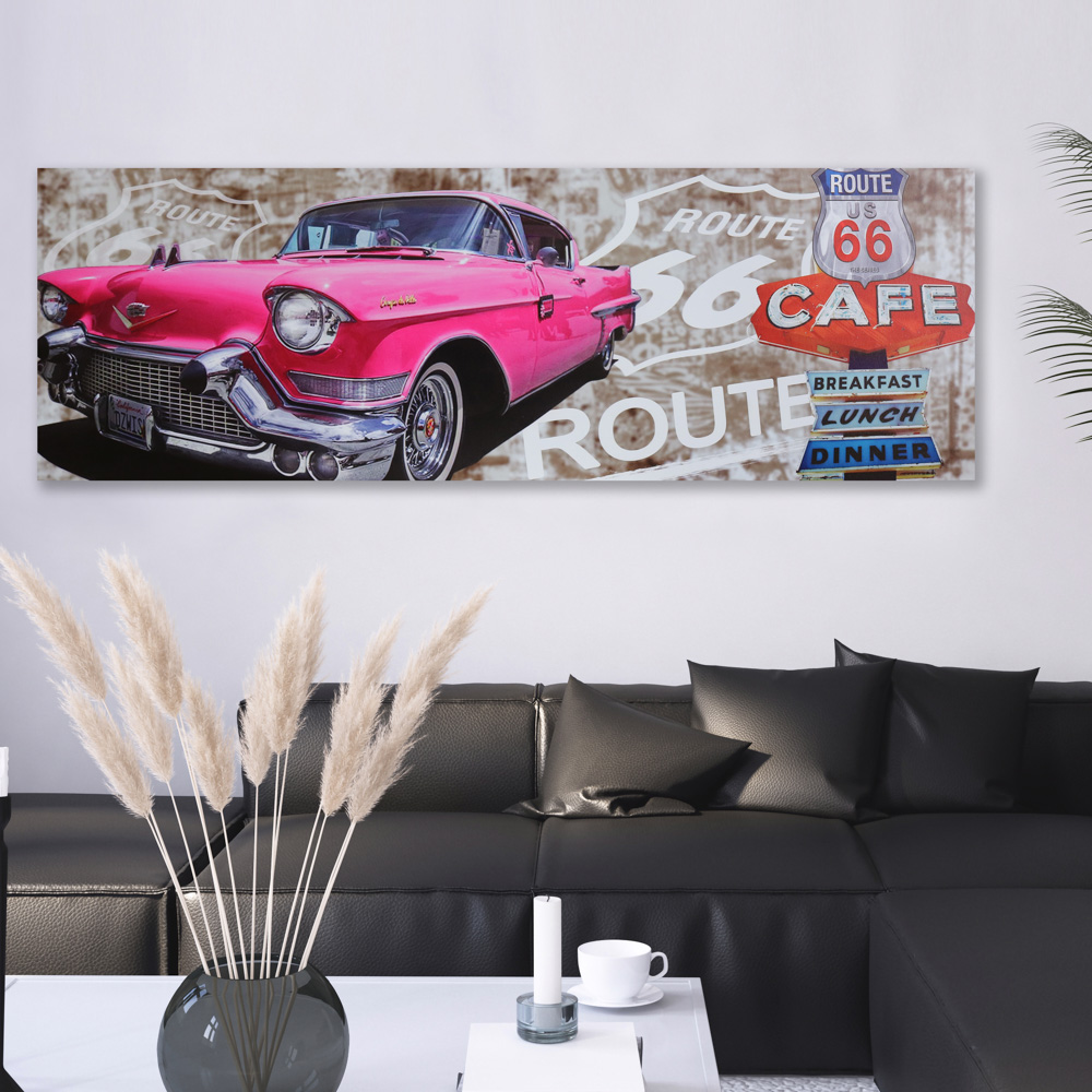 Larretsbilde Pink Car Route 66