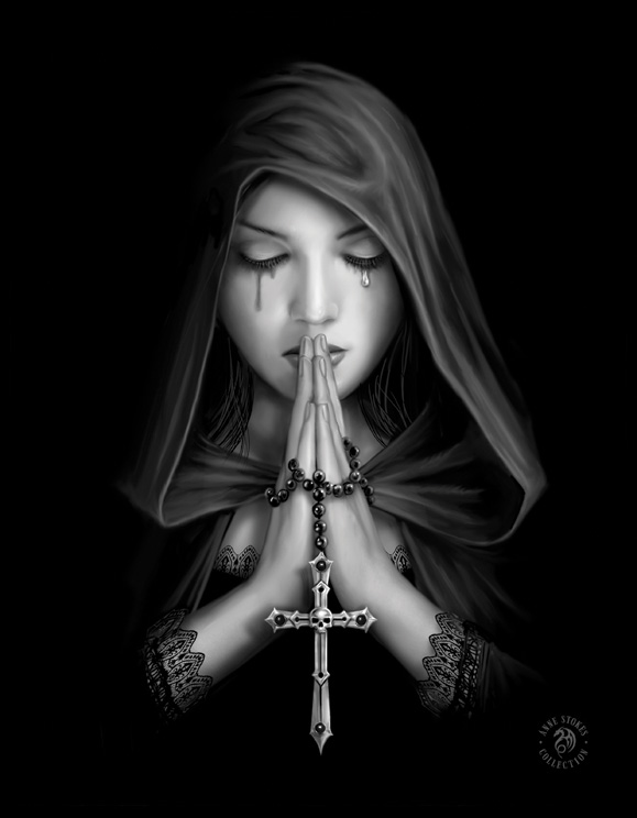 Tavla Canvas Black Prayer