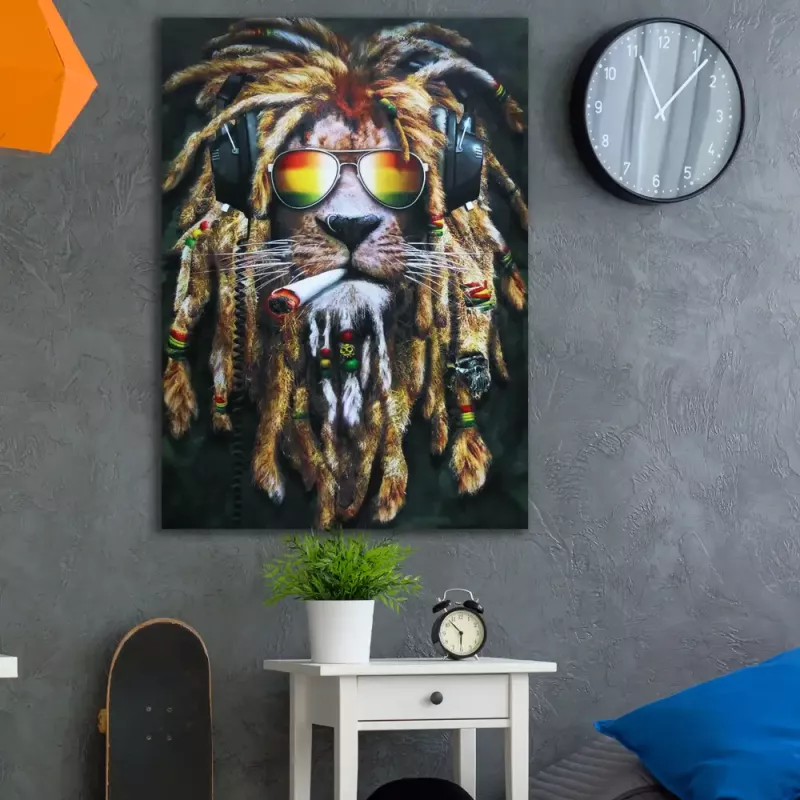 Tavla Canvas Rasta Lion