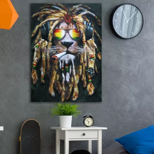 Tavla Canvas Rasta Lion