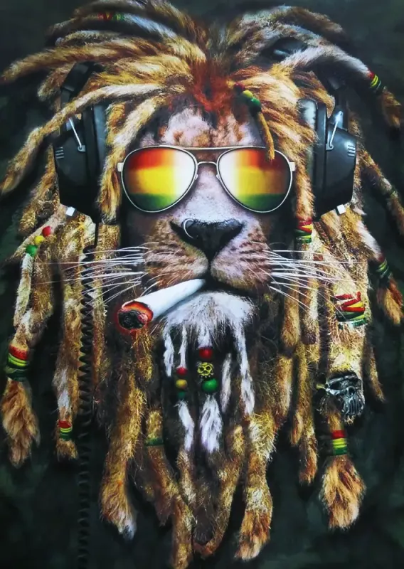 Tavla Canvas Rasta Lion