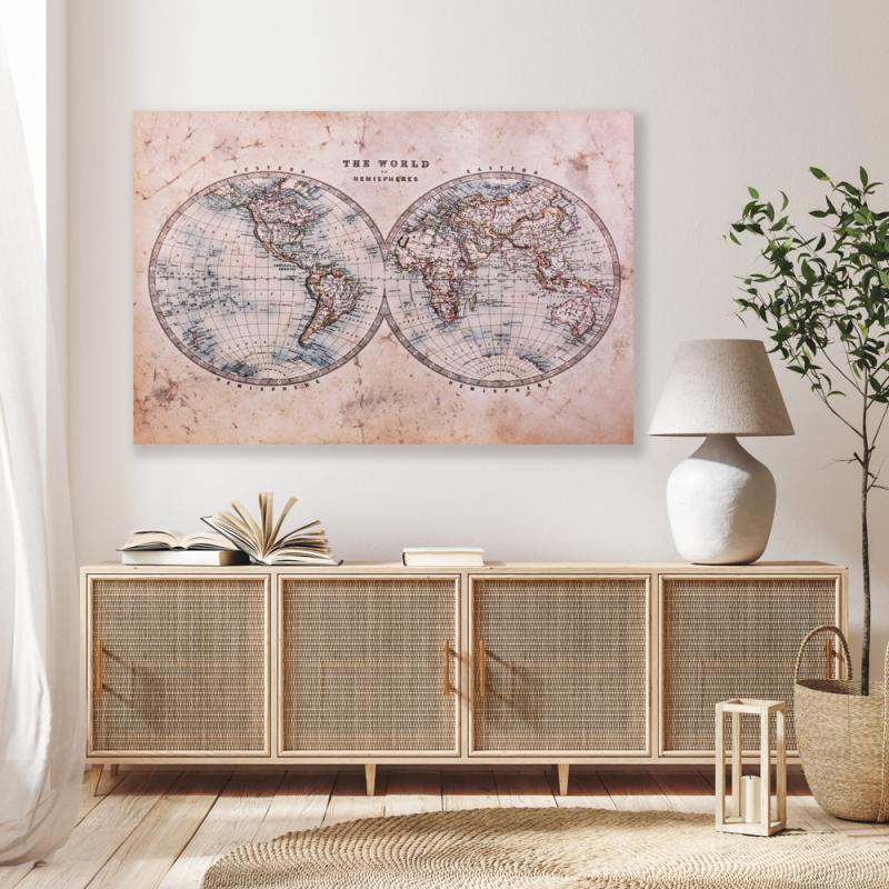 Tavla Canvas Världskarta