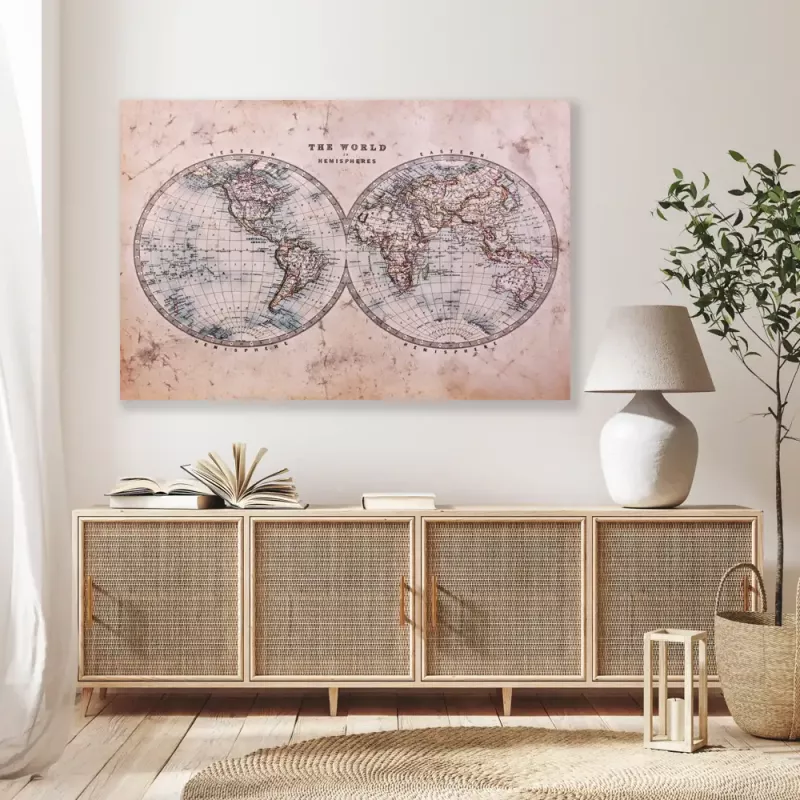 Tavla Canvas Världskarta