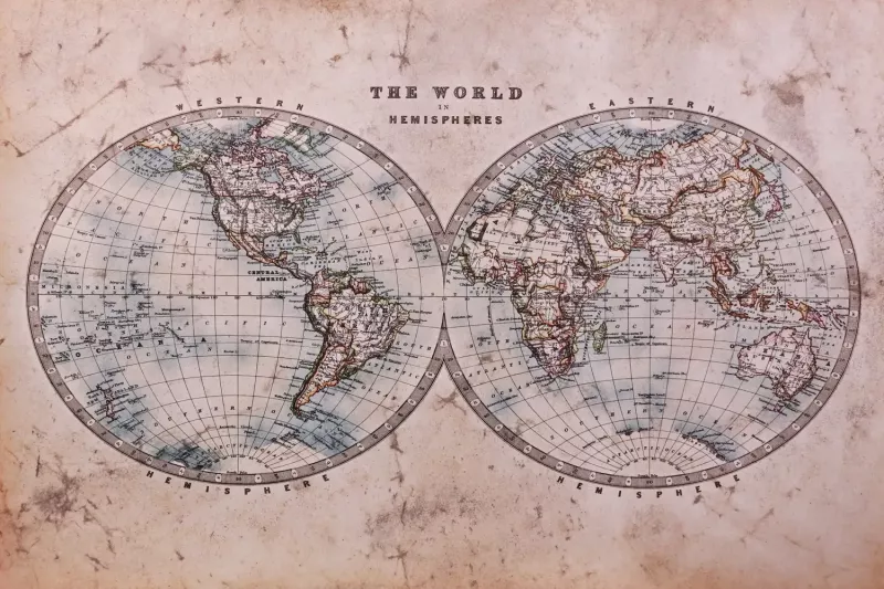 Tavla Canvas Världskarta