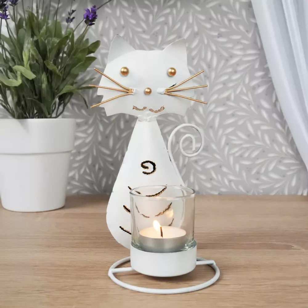 Lysestake Katt Hvit
