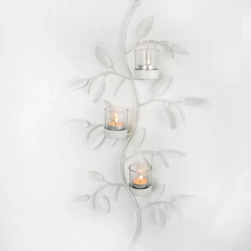 Vegglysestake T-lys Hvit