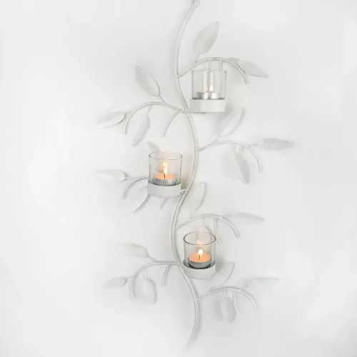 Väggljusstake Värmeljus Vit