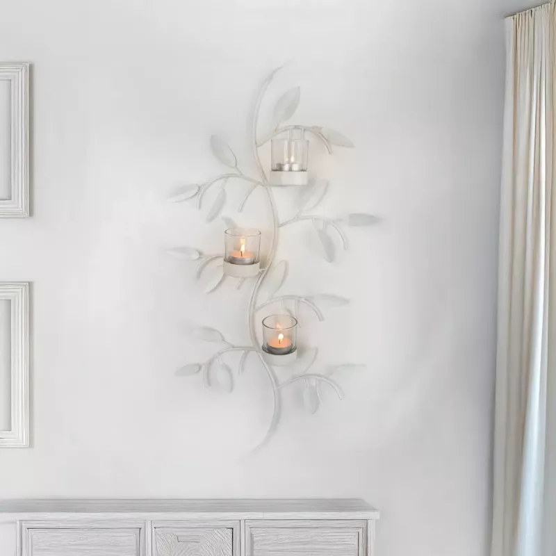 Vegglysestake T-lys Hvit