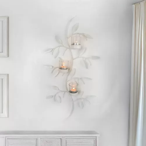 Väggljusstake Värmeljus Vit