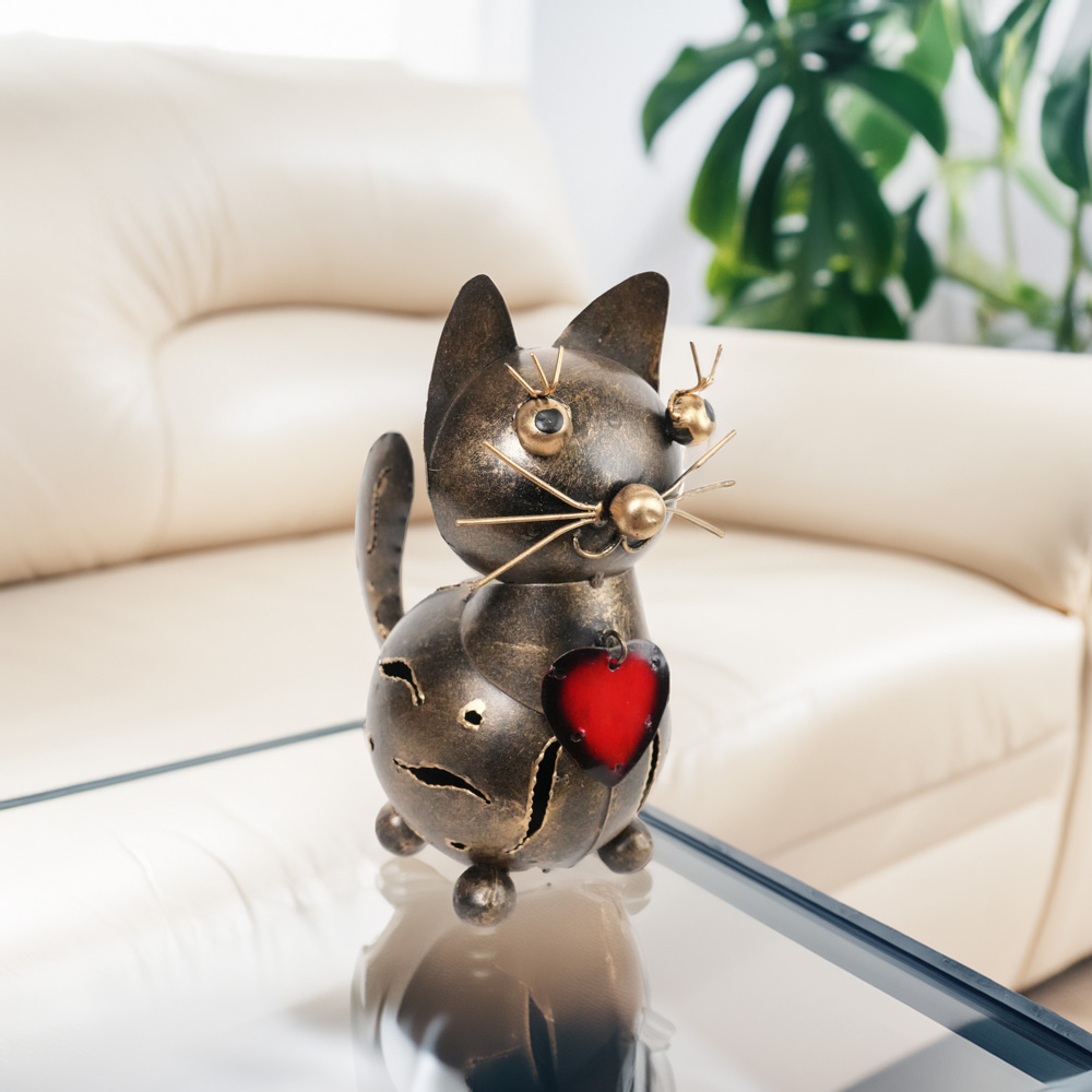 Dekorasjon Katt Hjerte