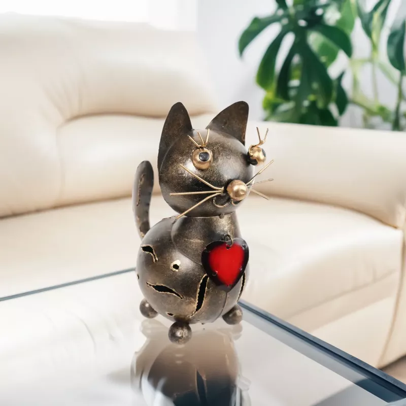 Dekorasjon Katt Hjerte