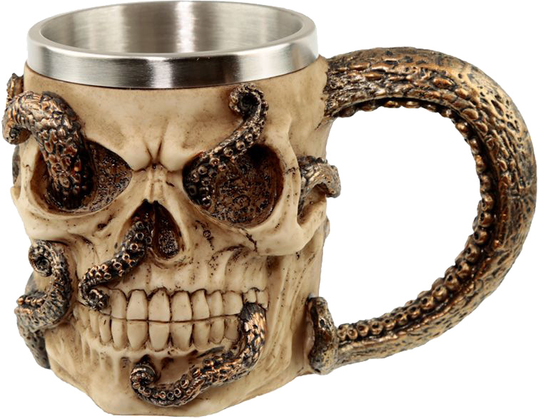 Dödskalle Bägare Bläckfisk