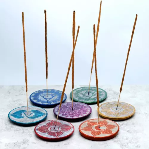 Snidad Sten Rökelsehållare Chakra