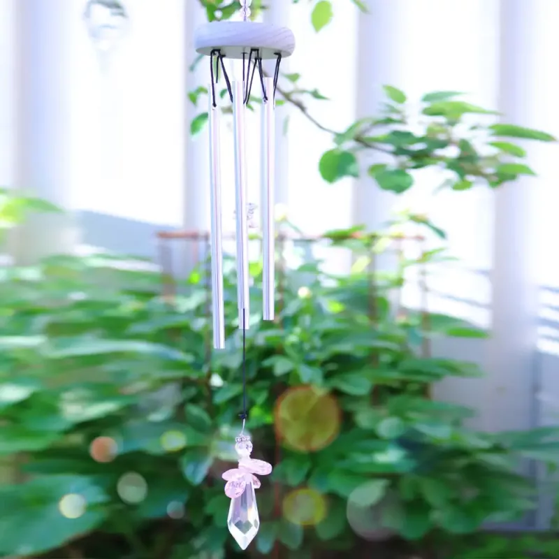 Vindspel Ängel Kristall Rosa