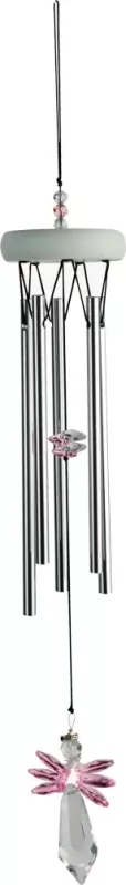 Vindspel Ängel Kristall Rosa