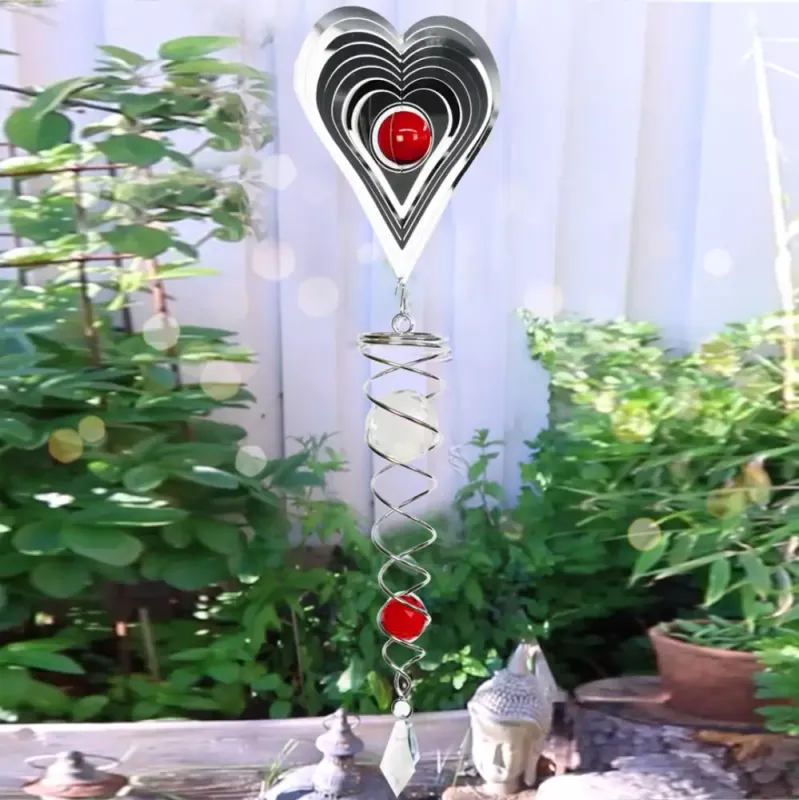 Vindspel Cosmo Spinner Hjärta Röd