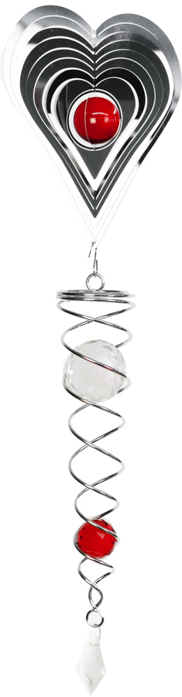 Vindspill Cosmo Spinner Hjerte Rød