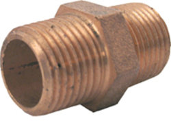 SEXKANTNIPPEL 1 1/4" BRONS