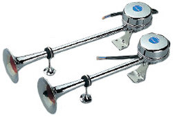 EL SIGNALHORN DUBBELT KROM 24V