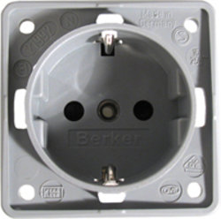 BERKER VÄGGUTTAG 220V GRÅ