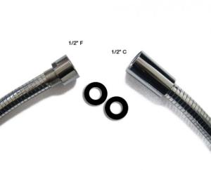 PLASTSLANG I KROM 2m 1/2"x1/2"