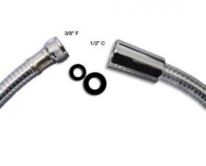 PLASTSLANG I KROM 1,5m 3/8"x1/2"