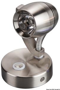 LÄSLAMPA ALU 120° 3W VIT/BLÅ 12-24V