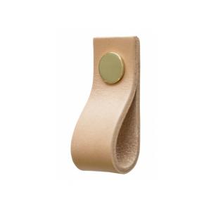 Leather loop Natural & Brass