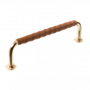 Leather-wrapped handle 1353 Brass & Cognac