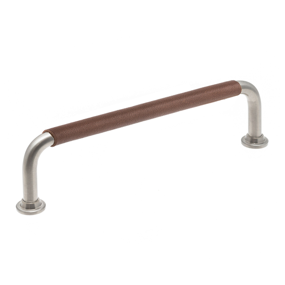 Lædergreb 1353 Rustfrit look Cognac Læderstykke