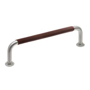 Leather handle 1353 Brushed nickel & Brown