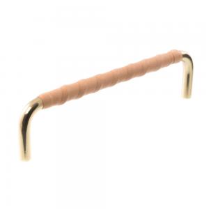 Leather handle Brass Nature Leather-wrapped Kitchen handle