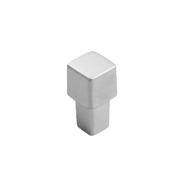 Knop Kub Børstet krom
