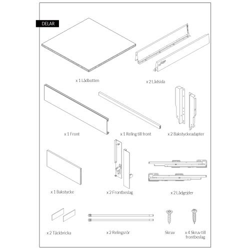 Inner Kitchen Drawer Soft-Close Full Extension 235 mm