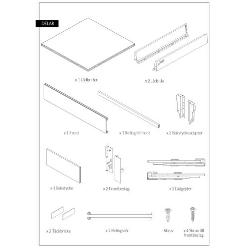 Custom Interior Kitchen Drawer Soft-closing Full extension 235 mm