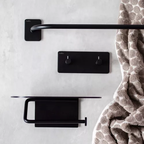 Habo Hazel Selvheftende Toalettpapirholder Svart