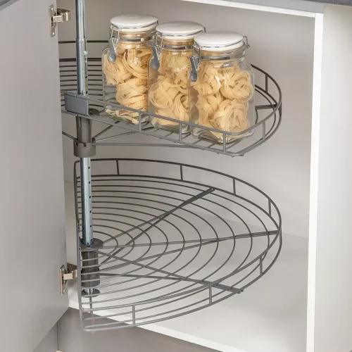 Semi-carousel Kitchen Countertop cabinet Kitchen storage Chrome