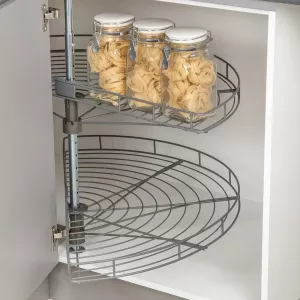 Semi-carousel Kitchen Countertop cabinet Kitchen storage Chrome