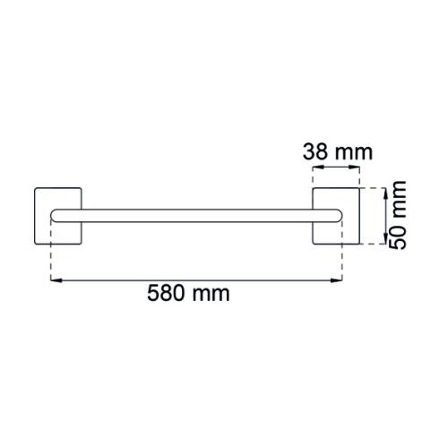Habo Flair Self-adhesive Towel rail Shiny Stainless steel