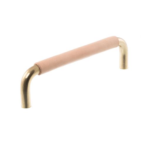 Leather handle Brown Nickel Metal Leather wrapped Kitchen handle