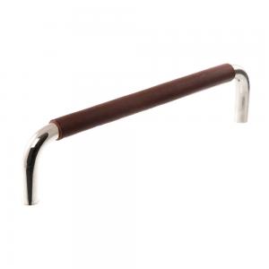 Lærhåndtak 7353 Nikkel Brunt Lærstykke