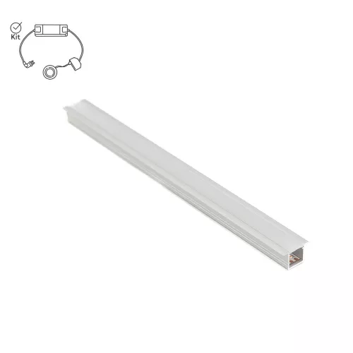 Infälld aluminiumprofil med LED-belysning för diskret montering i möbler