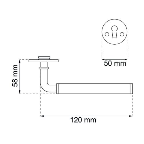Door handle 383 Chrome Oak