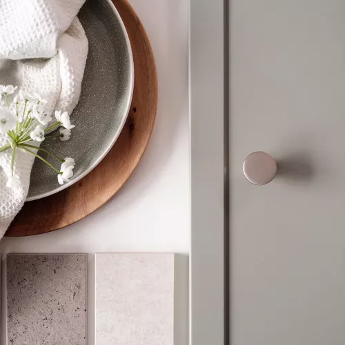 Knop Dot Børstet nikkel