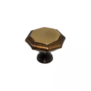 Knob Octagon Antique & Brass