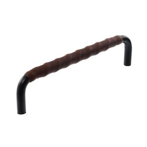 Leather handle Black Brown Leather-wrapped Kitchen handle