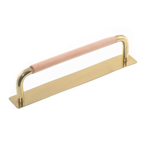 Leather handle Ullevi Brass Nature Cover plate