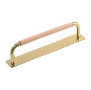 Leather handle Ullevi Brass Nature Cover plate